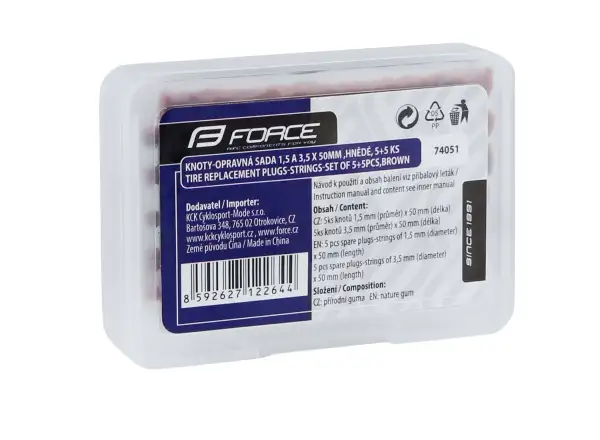 Force Ersatzdochte für Tubeless-Reifenreparatur - 5 + 5 Stück