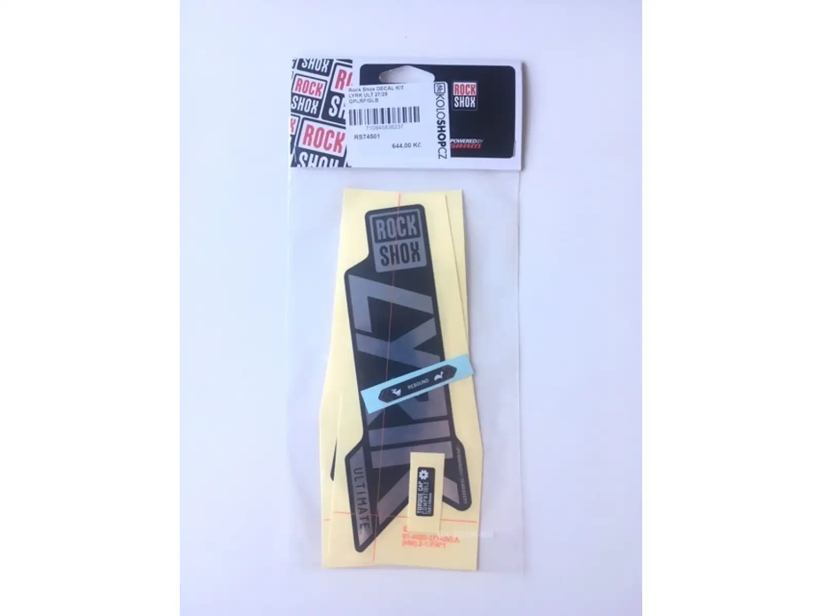 Rock Shox Decal Kit für Lyrik Ultimate 27,5" und 29" Polar Foil / Gloss Black