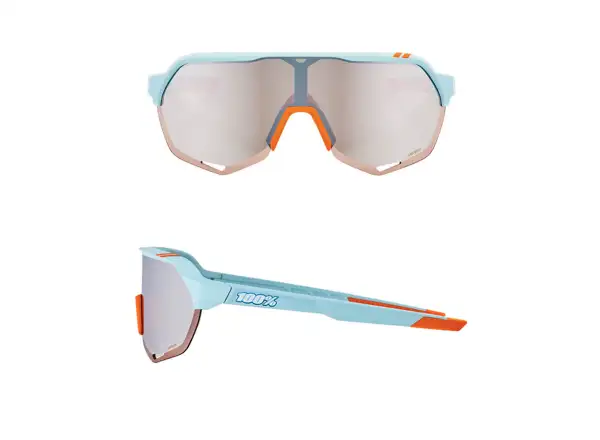 Sonnenbrille Soft-Tact zweifarbig verspiegelt Blau/Orange/Silber