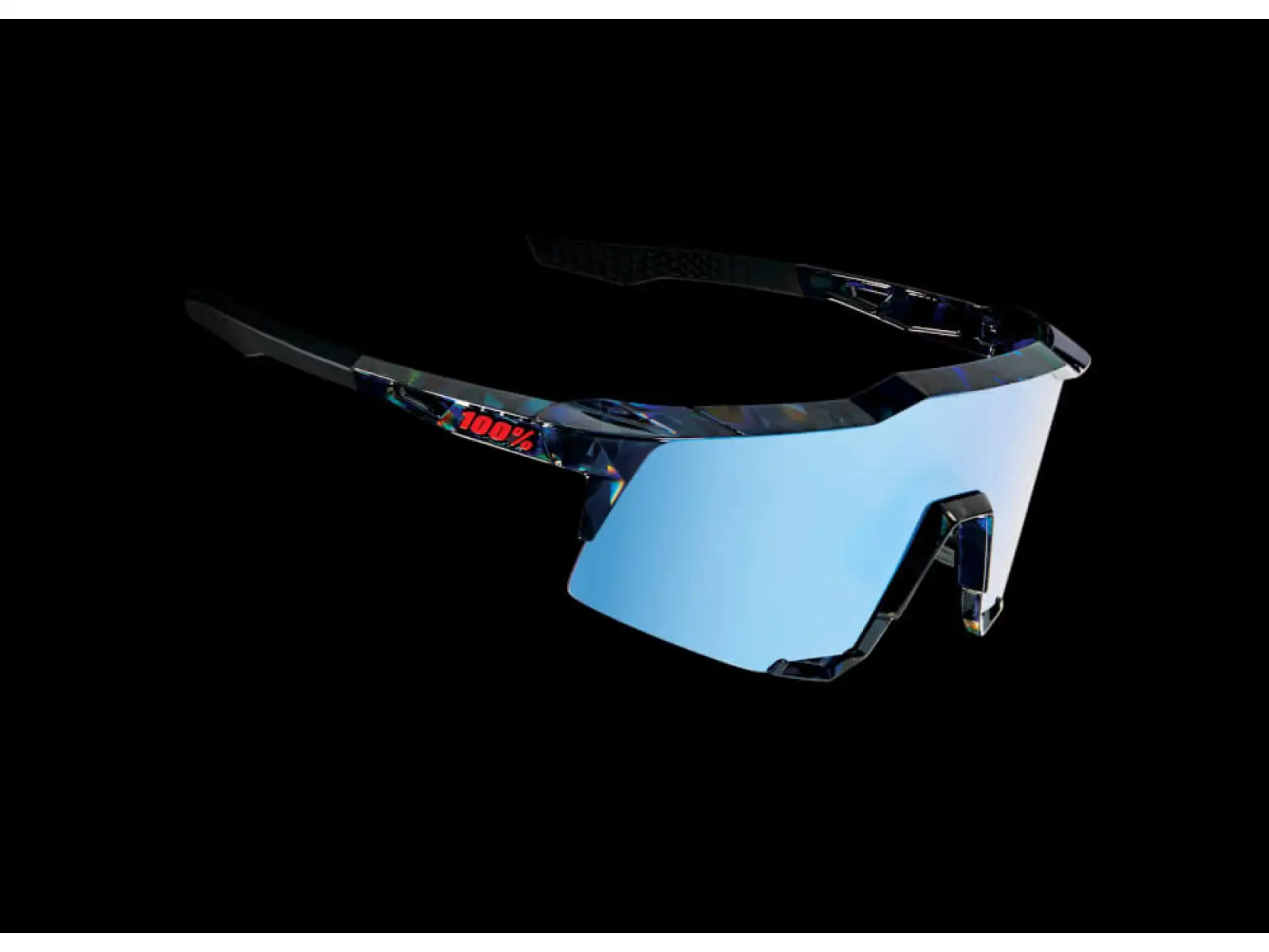 Fahrradbrille 100% SPEEDCRAFT Schwarz Holographic/Hiper Blau