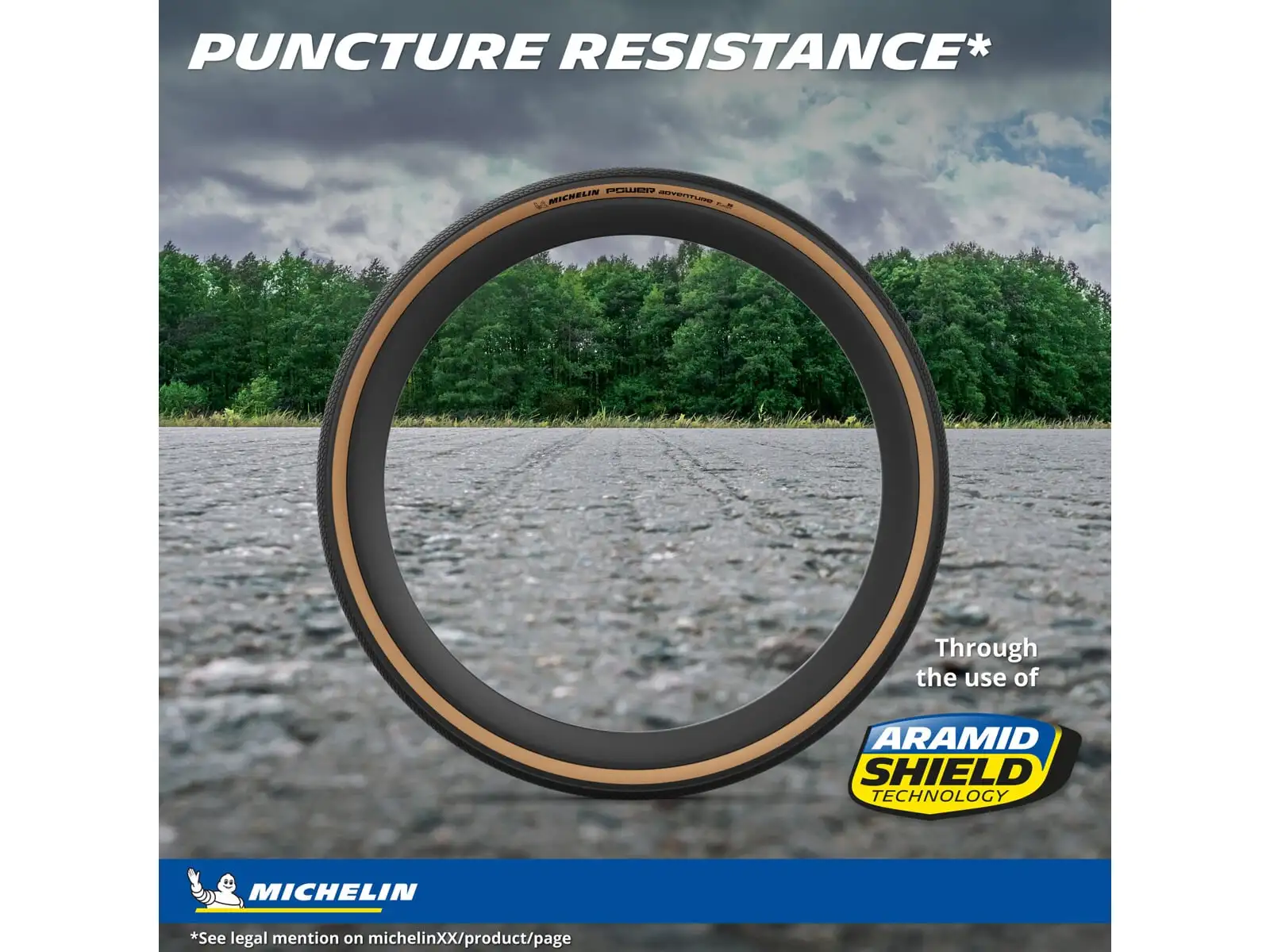 Michelin Power Adventure TS TLR Competition Line 700x48C Gravelreifen mit Kevlar-Faden in klassischem Design.