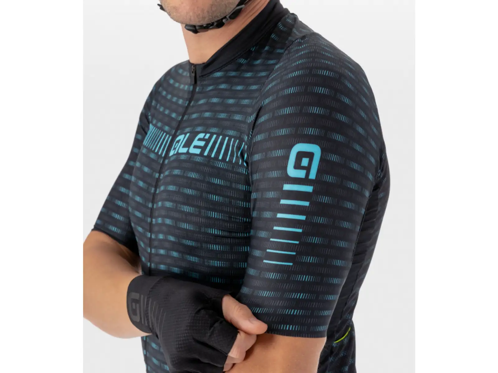 ALÉ GRAPHICS Herren Kurzarmtrikot schwarz/türkis