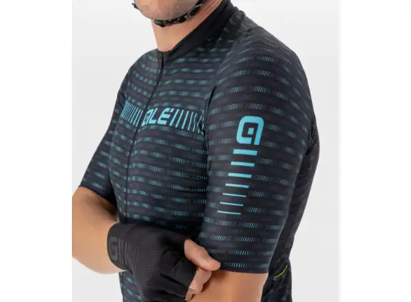 ALÉ GRAPHICS Herren Kurzarmtrikot schwarz/türkis