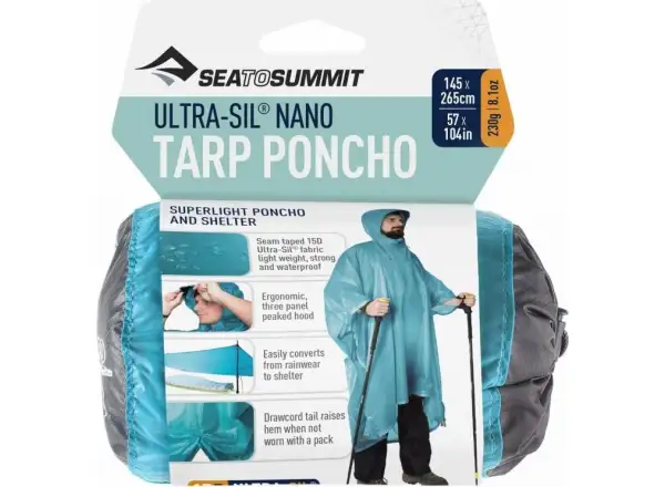 Sea to Summit Poncho – Ultra‑Sil Nano Tarp Pacific Blue