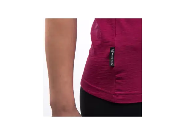 Sensor Merino Active Songbirds Damen T-Shirt kurzarm Lilla