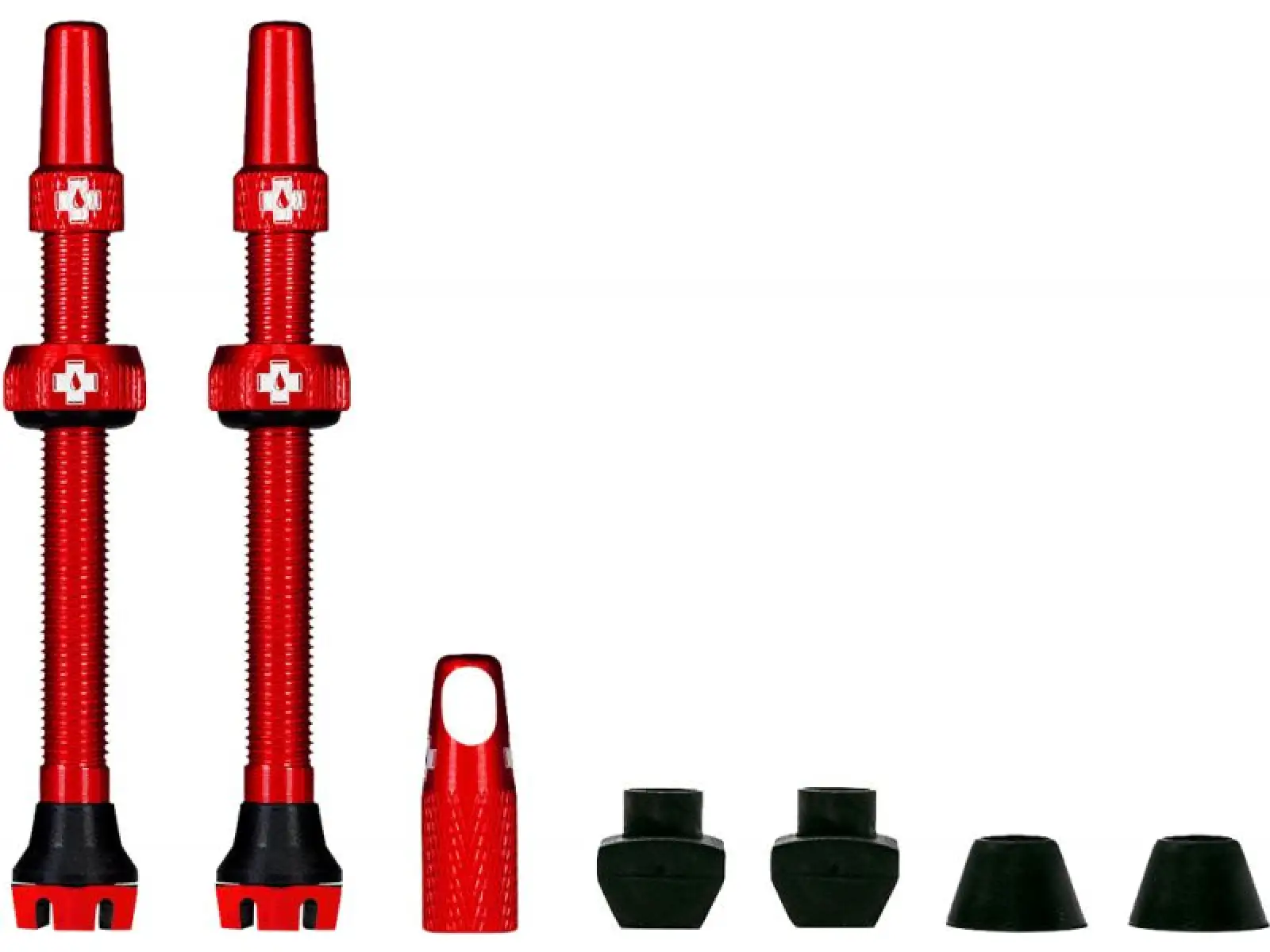 Muc-Off Tubeless Presta Ventil KIT V2, 2 Stück, Rot.