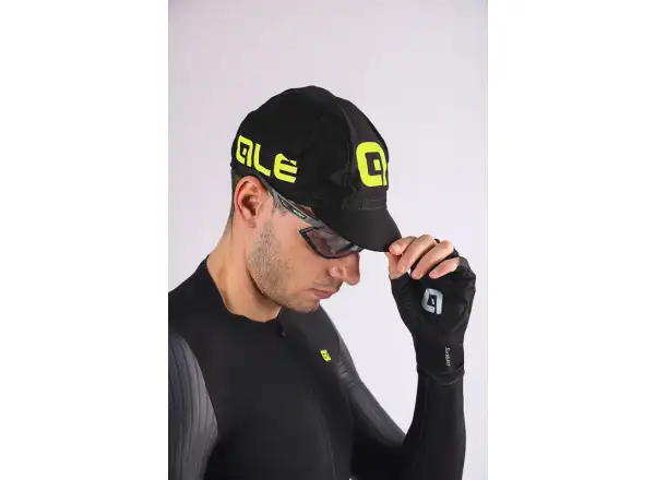 Fahrradkappe Alé Sommer schwarz/fluoreszierend gelb