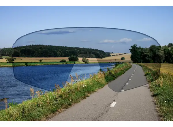 Force Electra Brille in Weiß mit blau verspiegelten Gläsern.