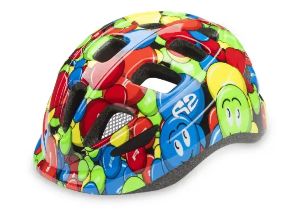 R2 Bunny Kinderfahrradhelm neon grün/blau/rot
