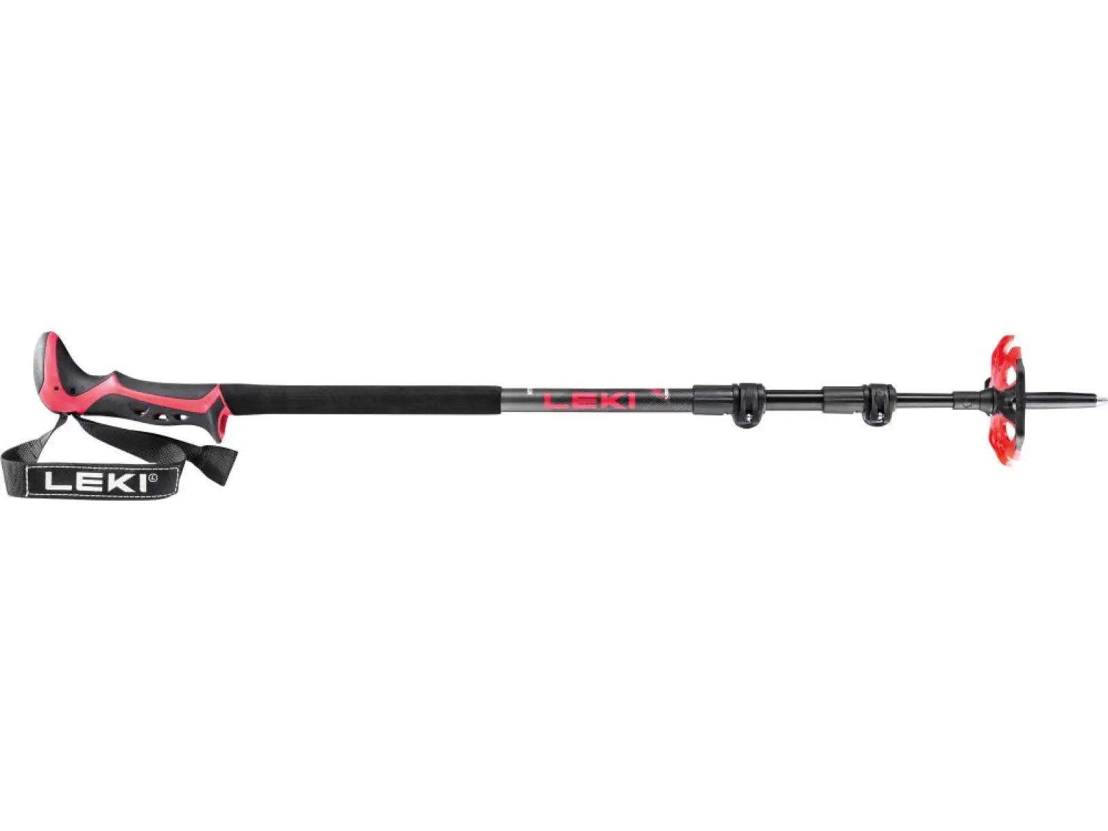 Die Leki Haute Route 3 Skistöcke in dunklem Anthrazit/Dunkelrot/Schwarz, Länge 110-150 cm