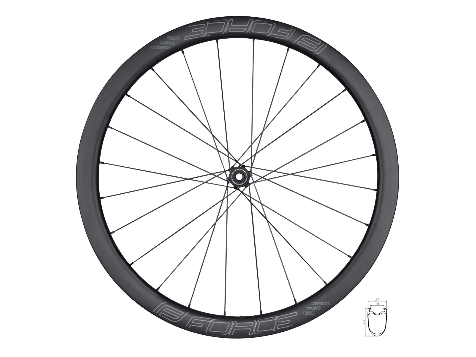 Force Team SP Carbon Disc XDR road wheel 12x142 mm, 40 mm rear