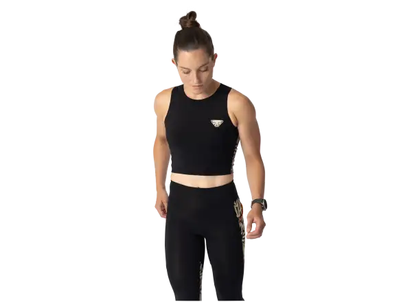Dynafit Trail Crop Top Damen ärmelloses Trikot Black Out