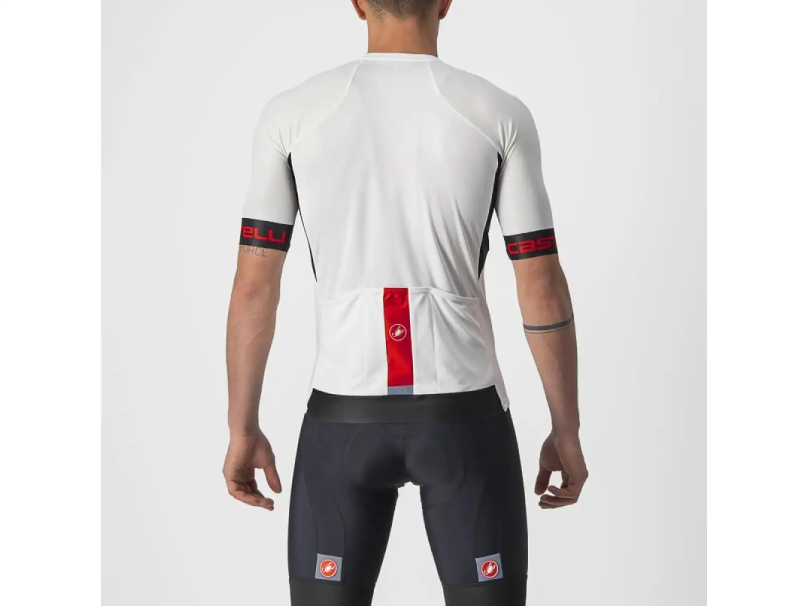 Castelli Entrata VI Herren Kurzarmtrikot elfenbein/hellschwarz/rot