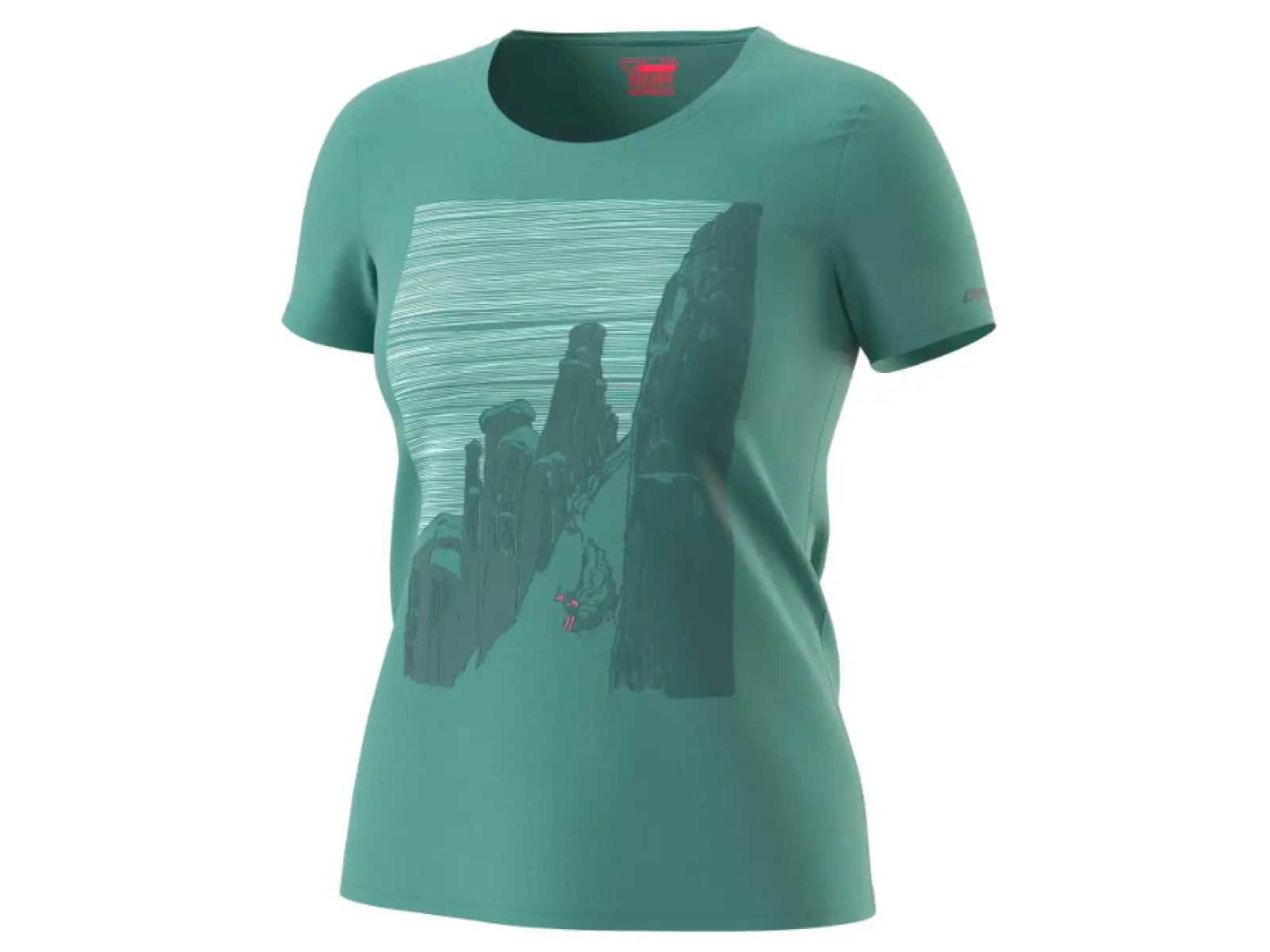 Dynafit X Simon Charriere Damen T-Shirt Kurzarm Atlantic/Dolomiti.
