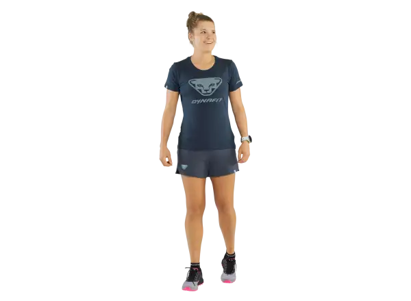 Dynafit Graphic Cotton Damen T-Shirt, kurzarm, Blaubeere/3D