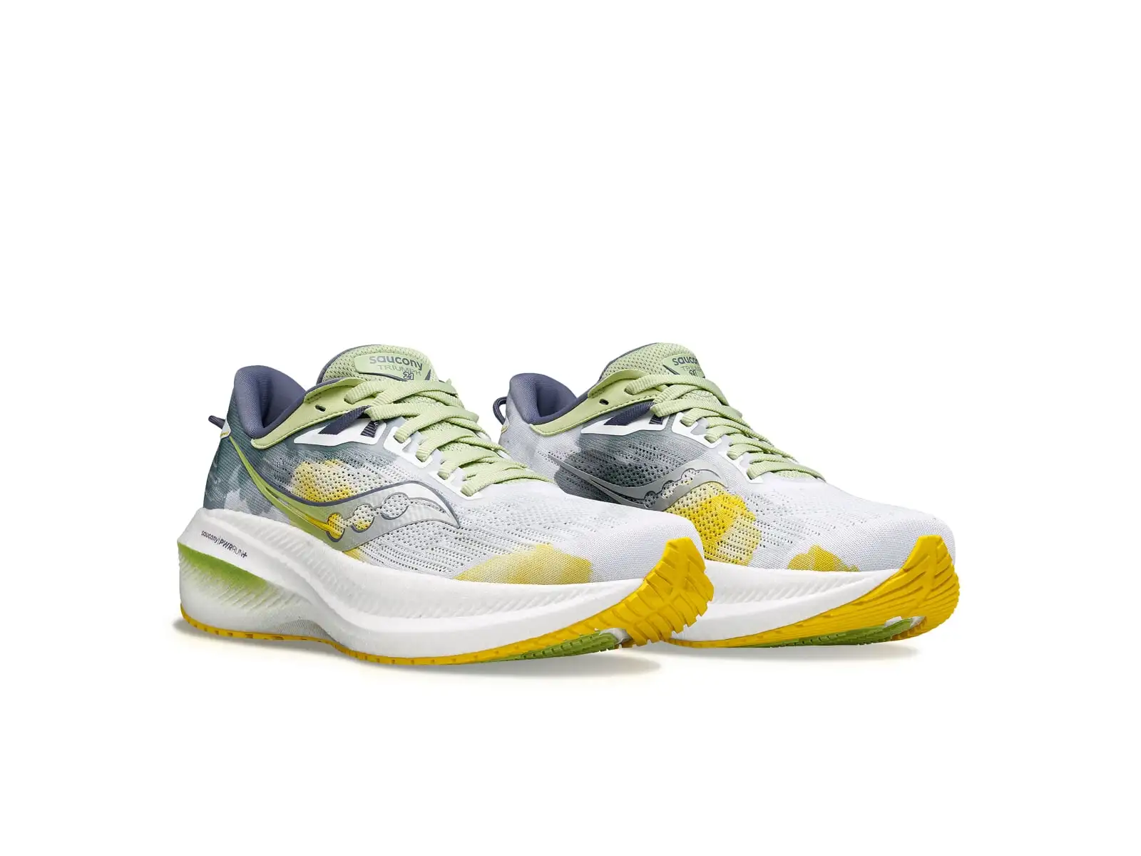 Saucony Triumph 21 Damen-Laufschuhe Weiß/Farn