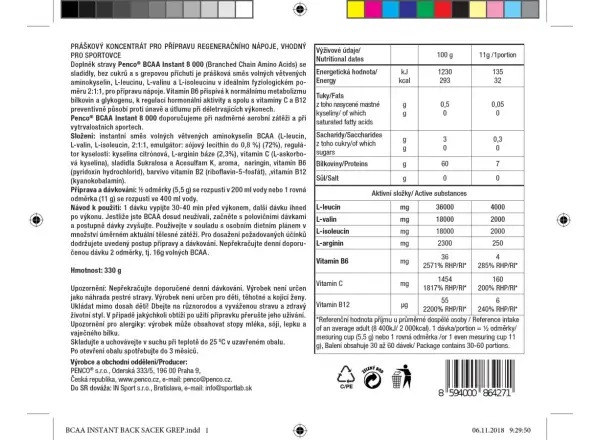 Penco BCAA 8000 Instantgetränk 330g.
