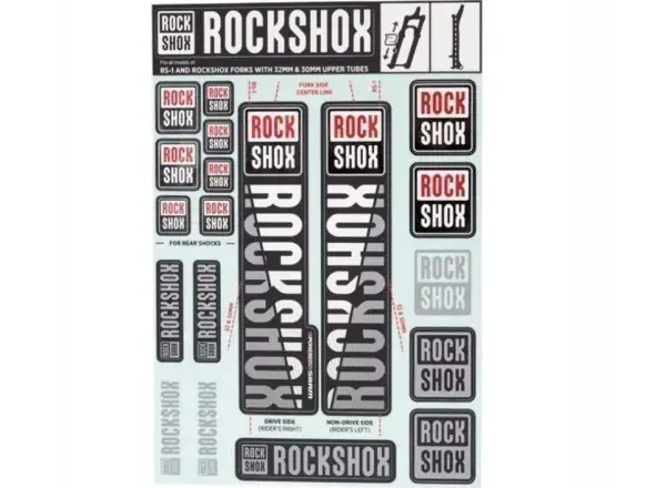 Rock Shox Decal Kit Aufkleber für Federgabeln 30/32/RS1 weiß