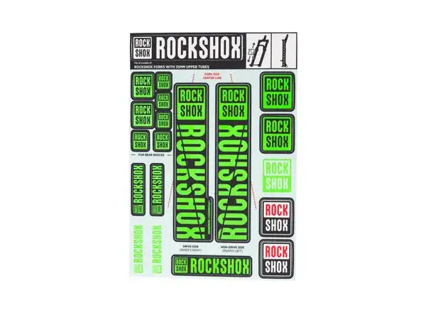 Rock Shox Decal Kit Neon Green für Pike/Lyrik/Yari/Domain/Revelation (2018+)