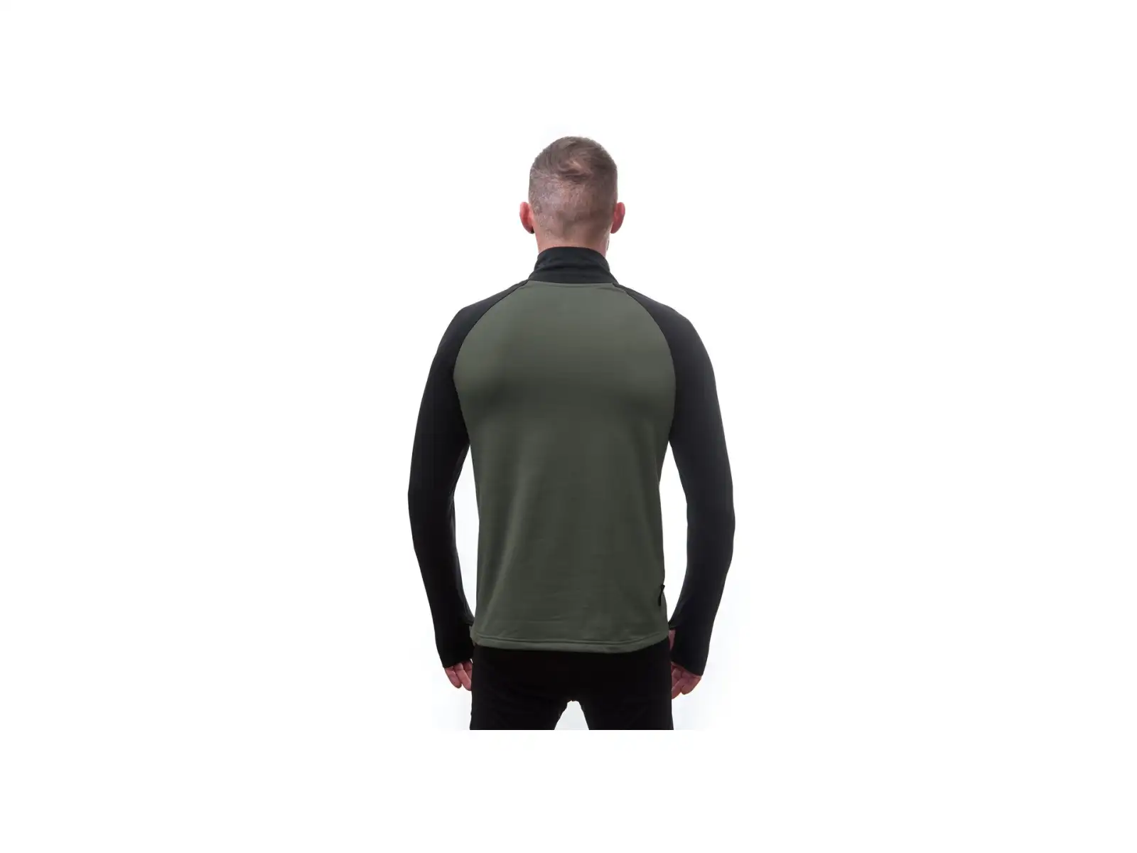 Sensor Coolmax Thermo Herren-Sweatshirt Olive Green/schwarz
