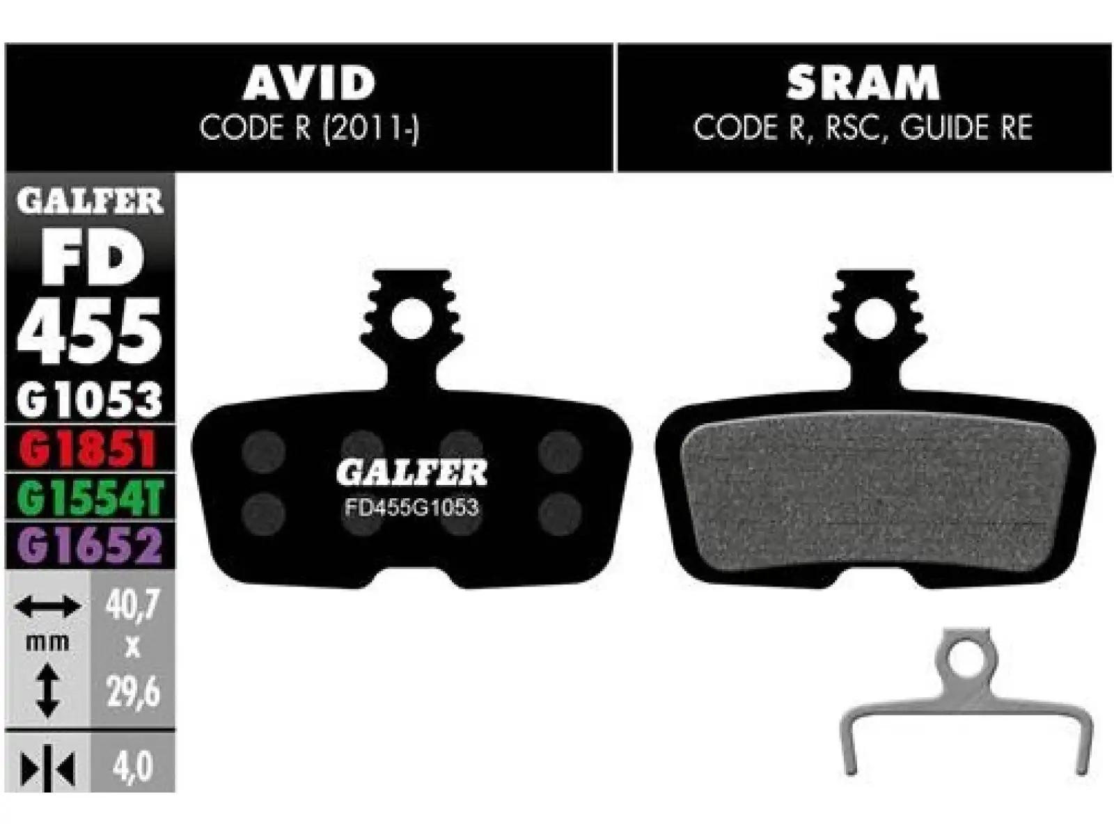 Galfer FD455 Standard G1053 Bremsbeläge für Avid/Sram