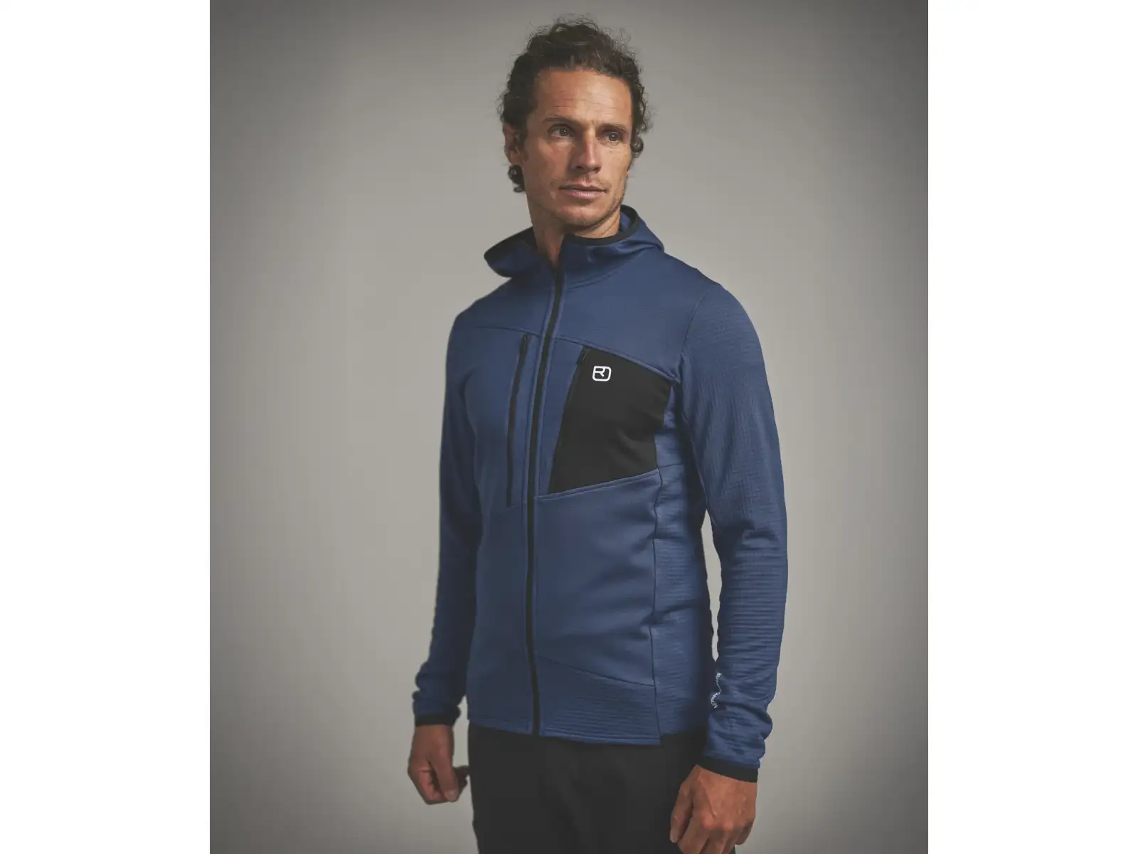 Ortovox Fleece Grid Hoody Herren-Sweatshirt Black Raven