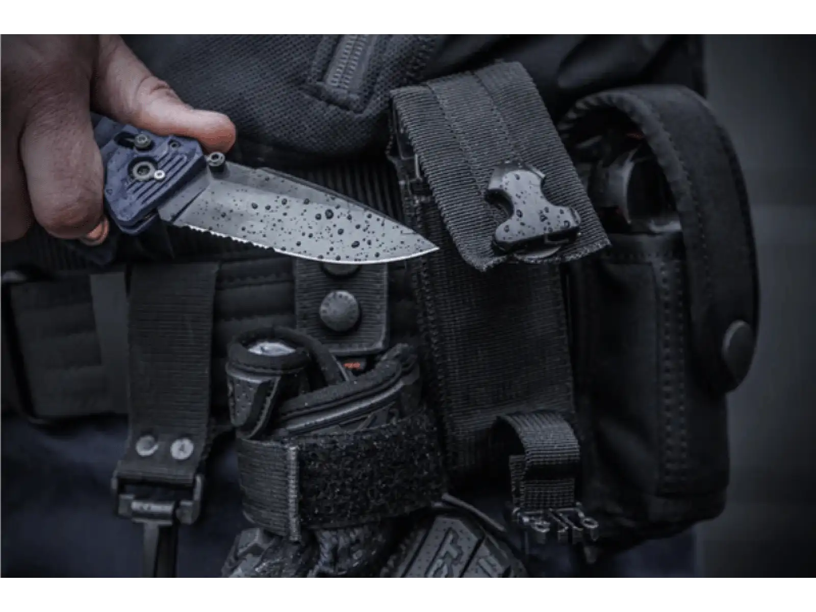 TB Outdoor CAC S200 Französische Armee PA6 FV Messer Textur schwarze