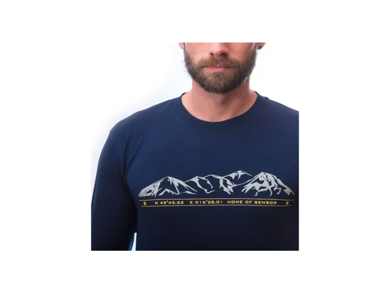 Sensor Merino Active PT Mountains Herren T-Shirt Langarm Deep Blue