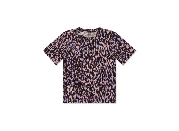 Mons Royale Icon Merino Damen T-Shirt Kurzarm Rock Leopard