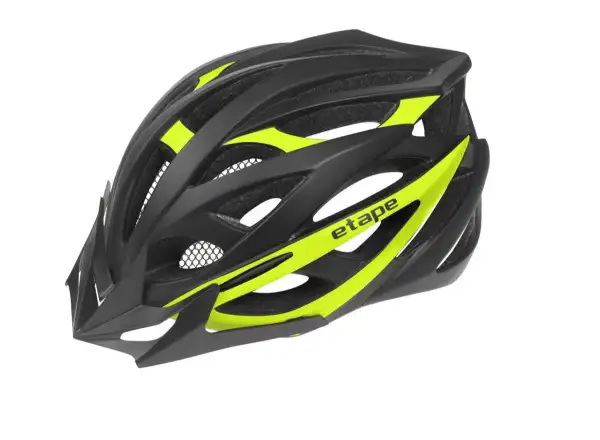 Etape Magnum Fahrradhelm schwarz/gelb fluoreszierend matt