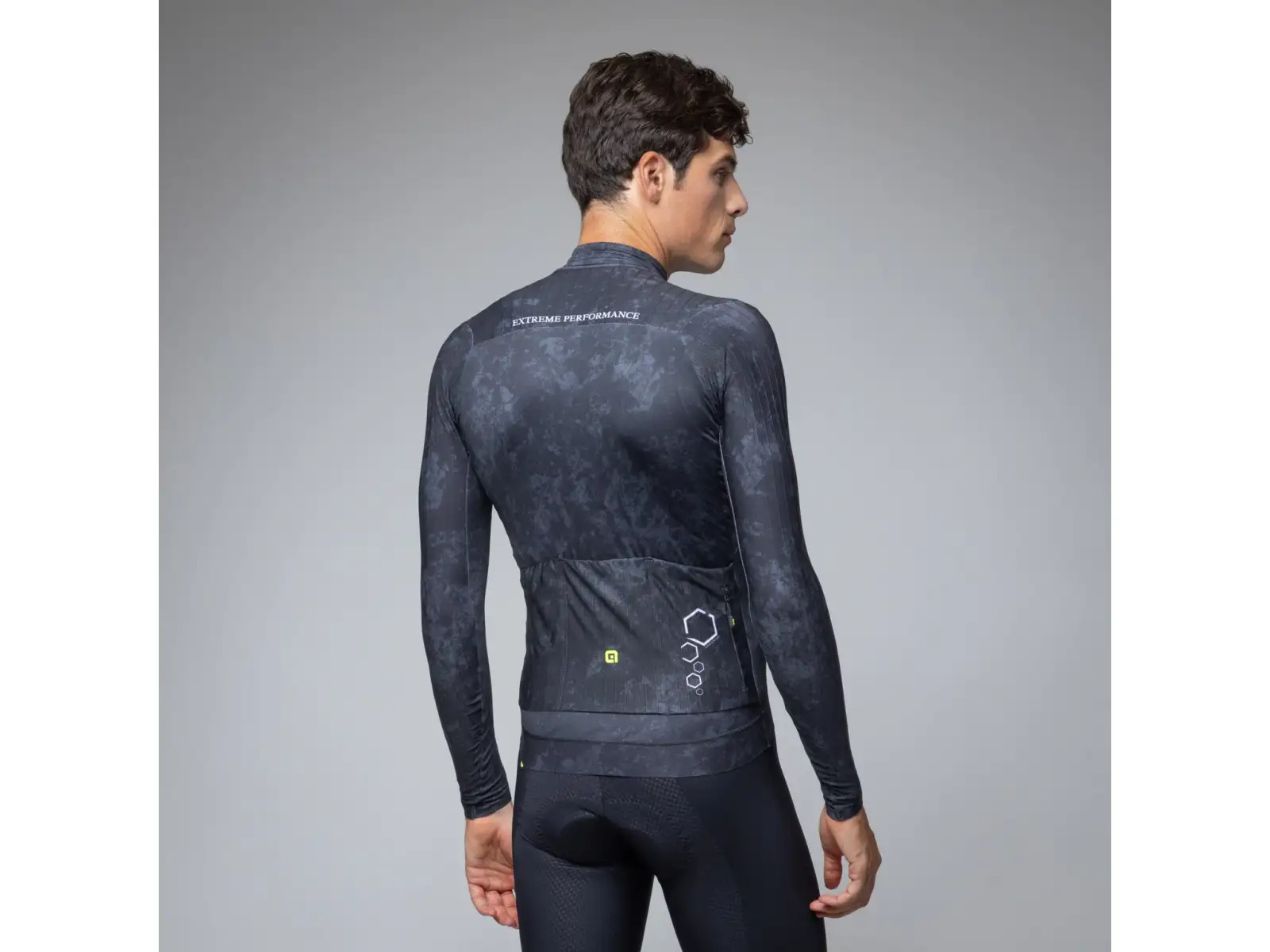 Alé R-EV1 Grafenium Herren gefüttertes Radtrikot Black