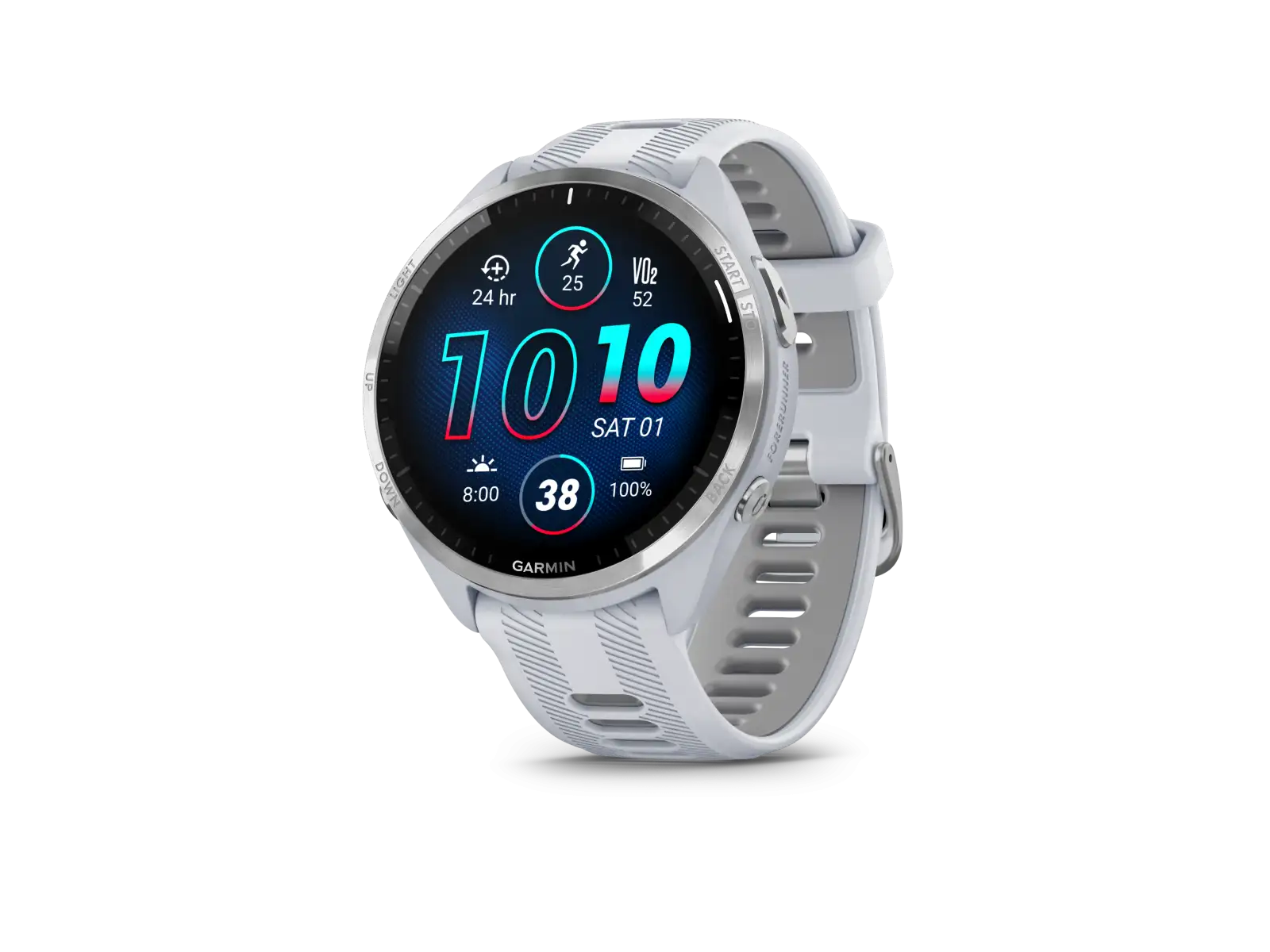 Garmin Forerunner 965 Smartwatch Silber Titan/Weiß