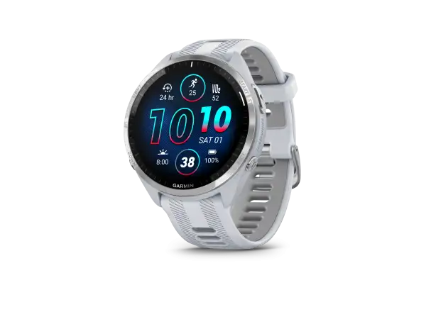 Garmin Forerunner 965 Smartwatch Silber Titan/Weiß