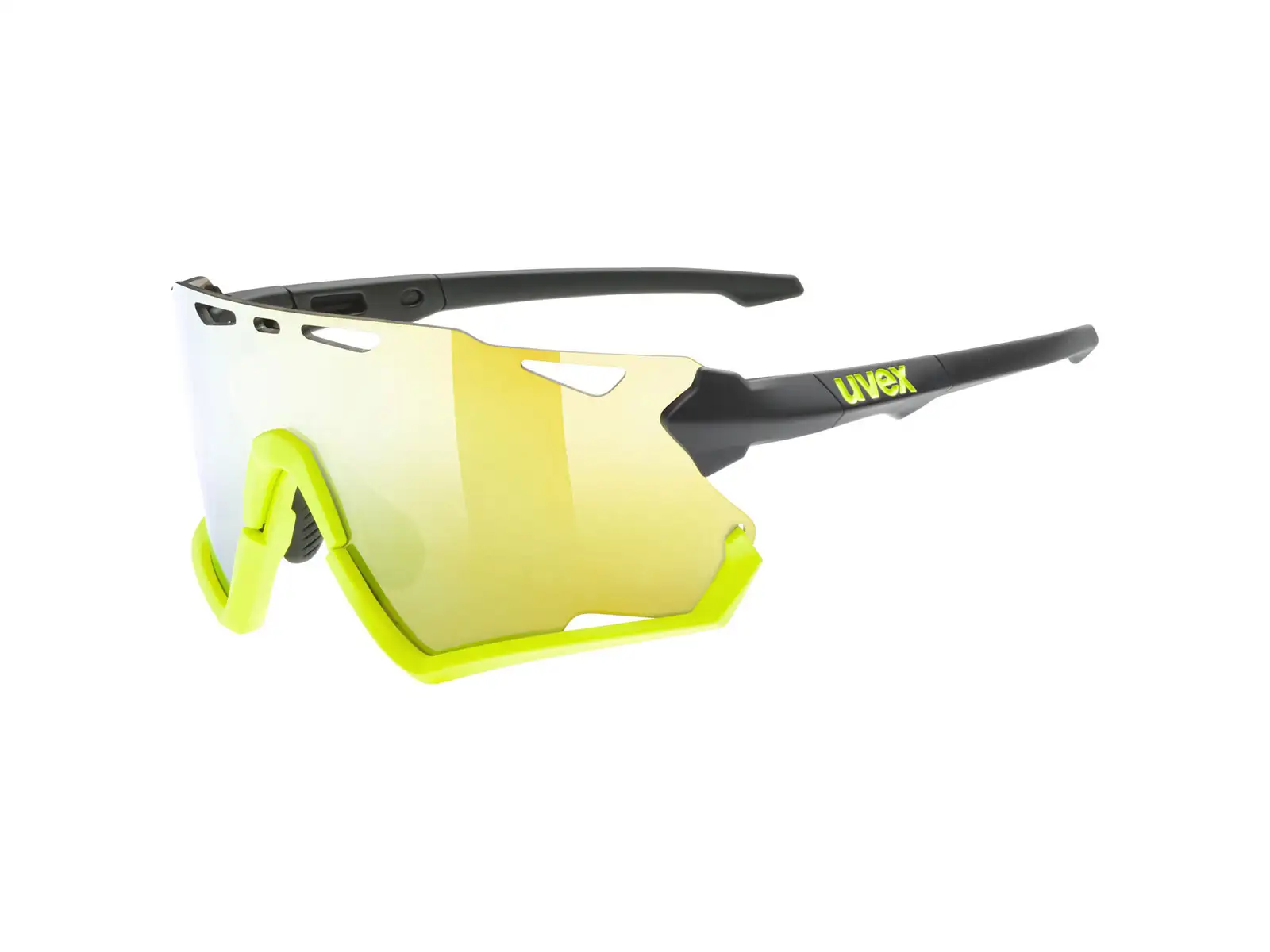 UVEX Sportstyle 228 Brille Black Lime Mat / Mirror Yellow (Kategorie 3)