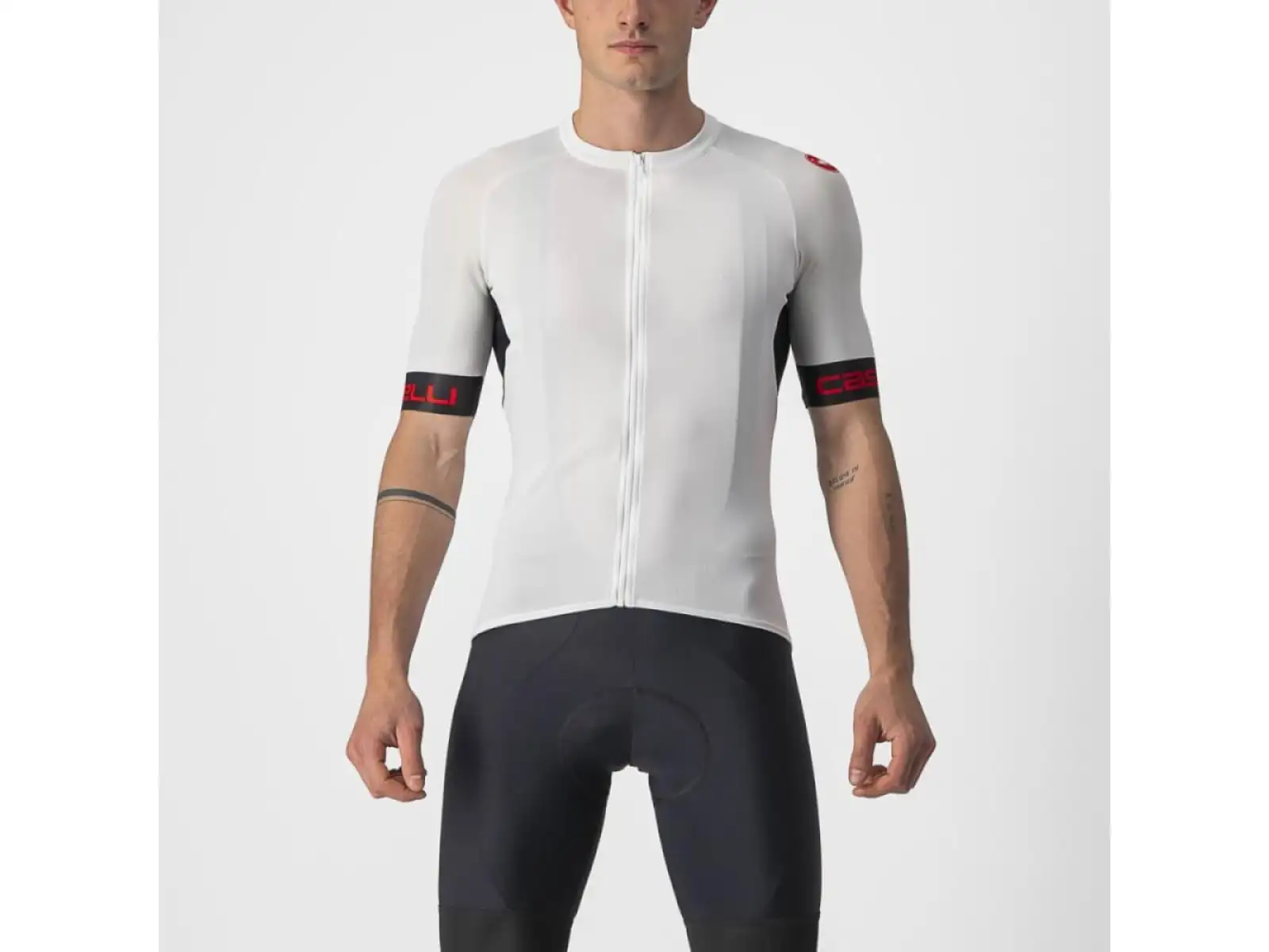 Castelli Entrata VI Herren Kurzarmtrikot elfenbein/hellschwarz/rot