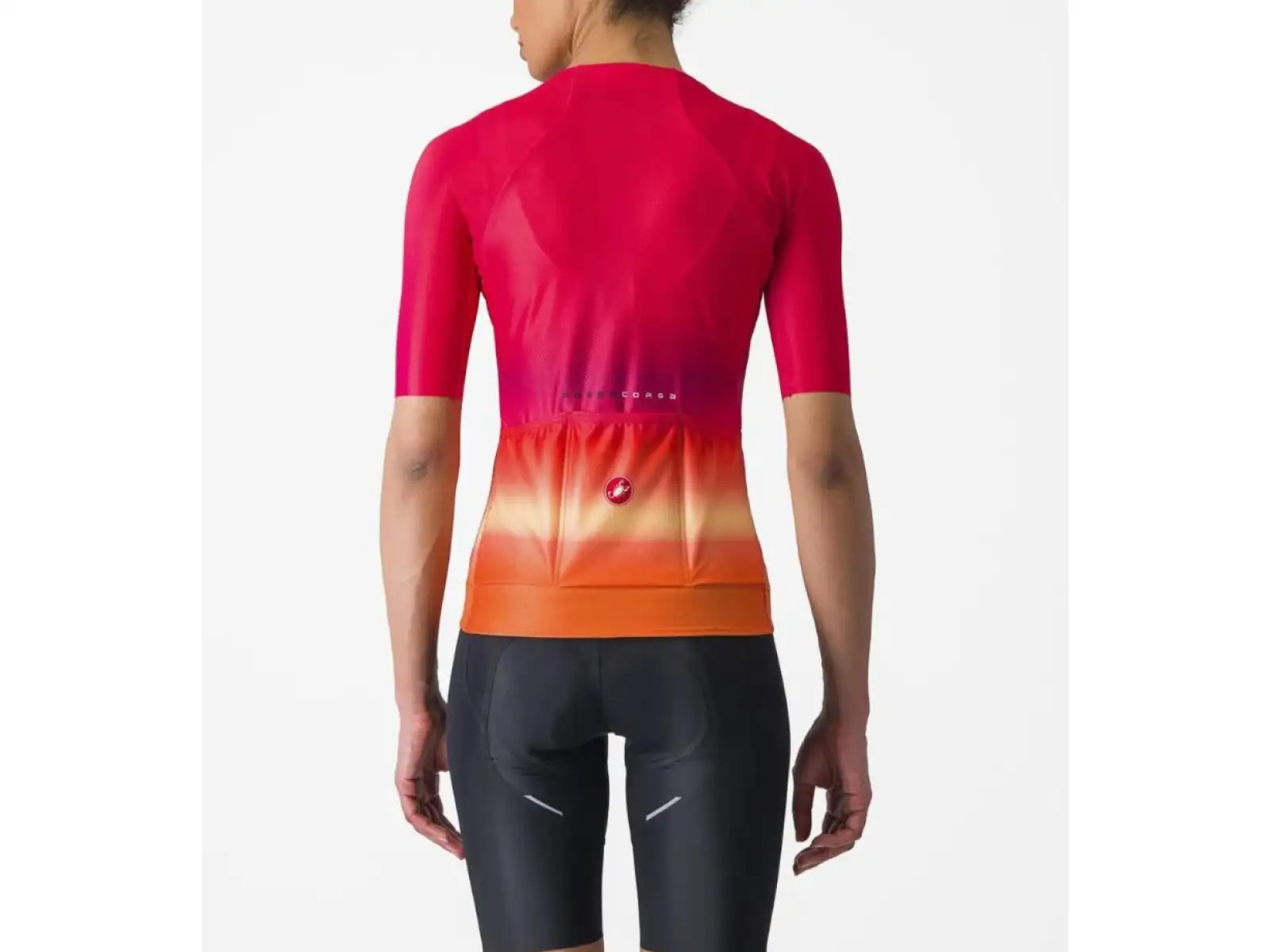 Castelli Climbers 4.0 Damen Radtrikot mit kurzen Ärmeln Hibiskus.