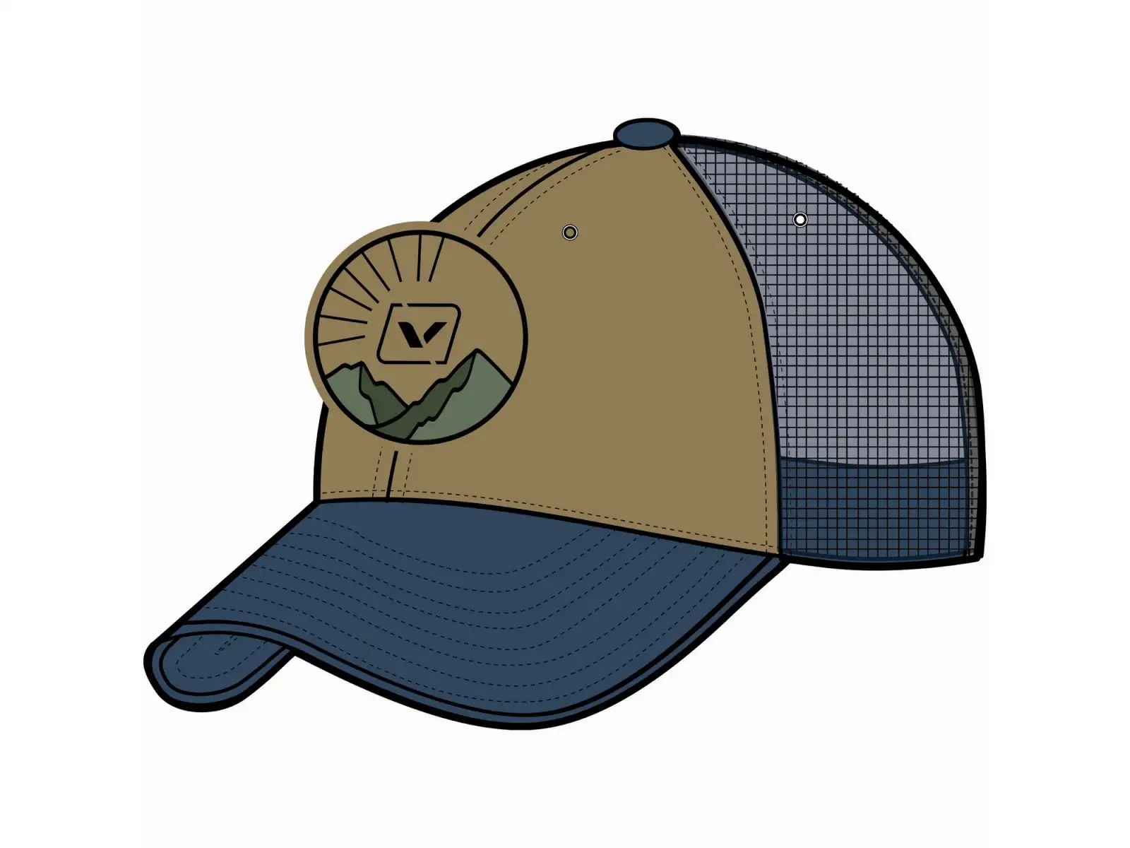 Viking Hat Baseballkappe brown/navy