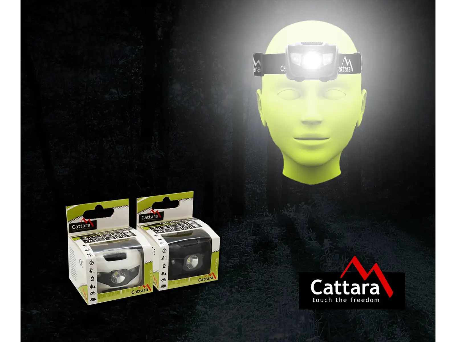 Cattara Stirnlampe LED 80 lm schwarz
