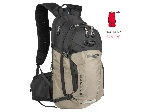 R2 Raven Sportlicher Rucksack 10l beige/schwarz