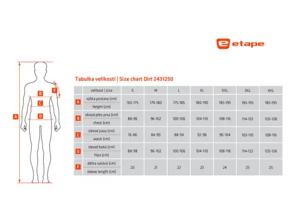 Etape Dirt Herren-Trikot Kurzarm Blau/Orange