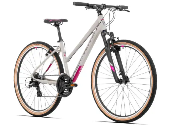 Rock Machine CrossRide 100 Lady glänzendes Hellgrau/Dunkelgrau Trekkingrad