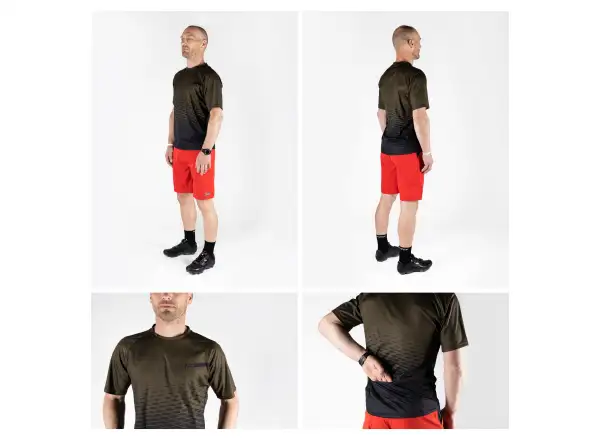 Force Angle MTB Herren-Mountainbike-Trikot mit kurzem Arm in Armee-optik.