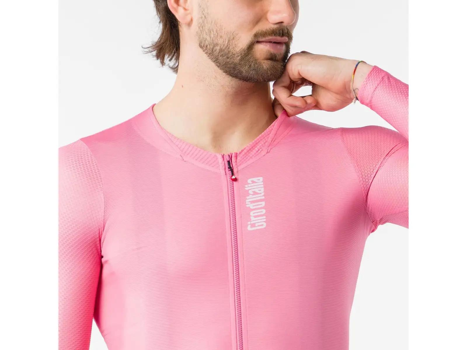 Castelli Giro 109 Corretto Herrentrikot Langarm Rosa Giro