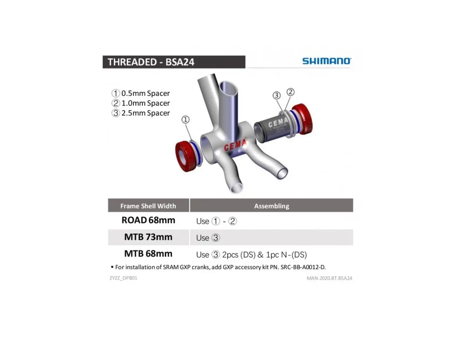 Cema Shimano Hollowtech II Tretlager Steel Schwarz