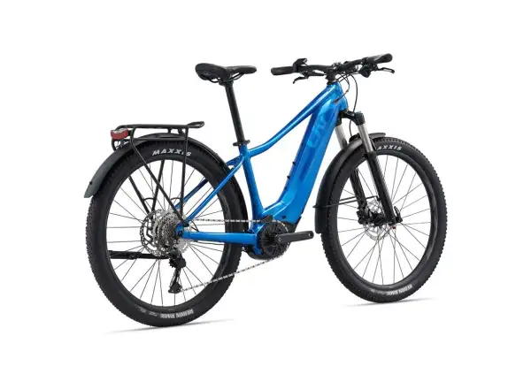 Liv Vall-E+ EX Elektro-Mountainbike in Azure Blue.