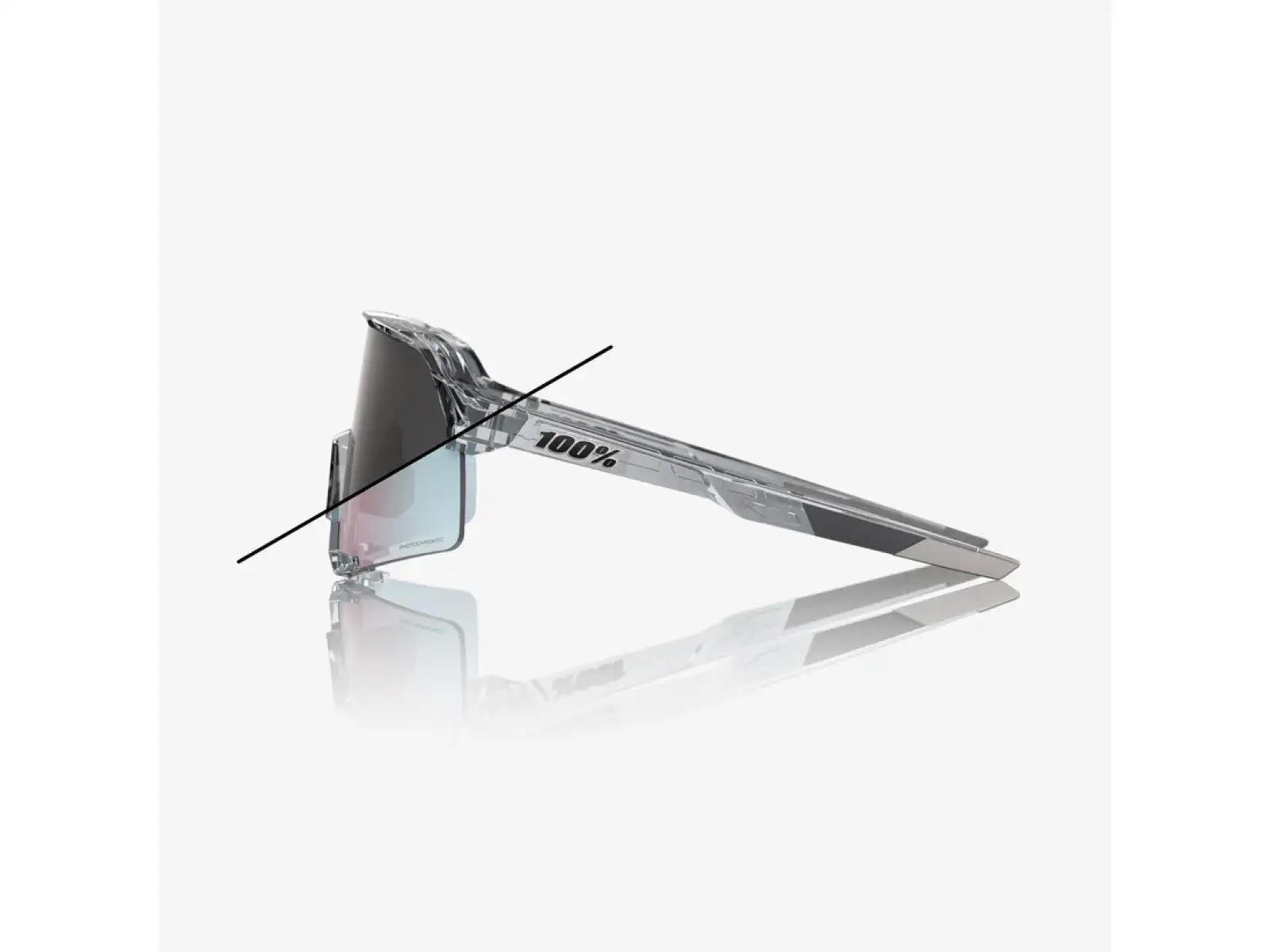 100% S3 Sonnenbrille – Polished Translucent Grey / Rose Gold Mirror Photochromic