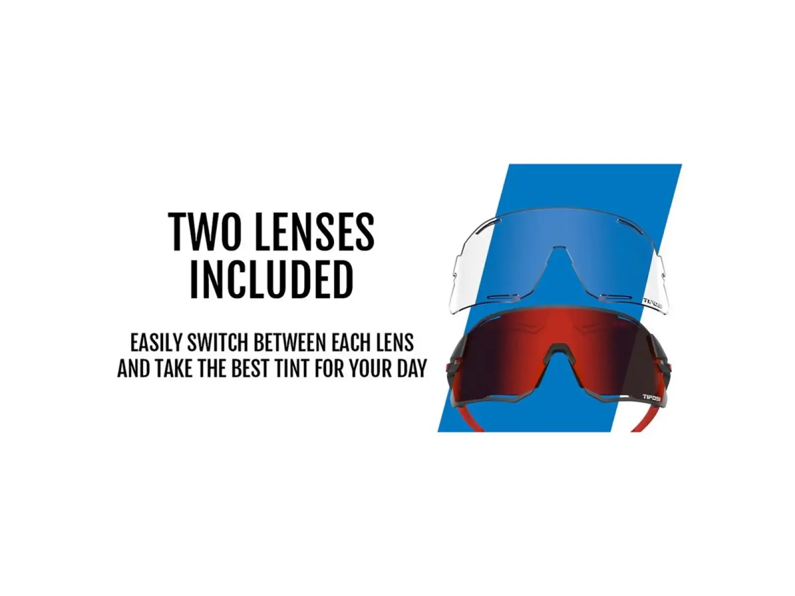 Tifosi Rail Race Sportbrille Satin Vapor/Clarion Red/Clear