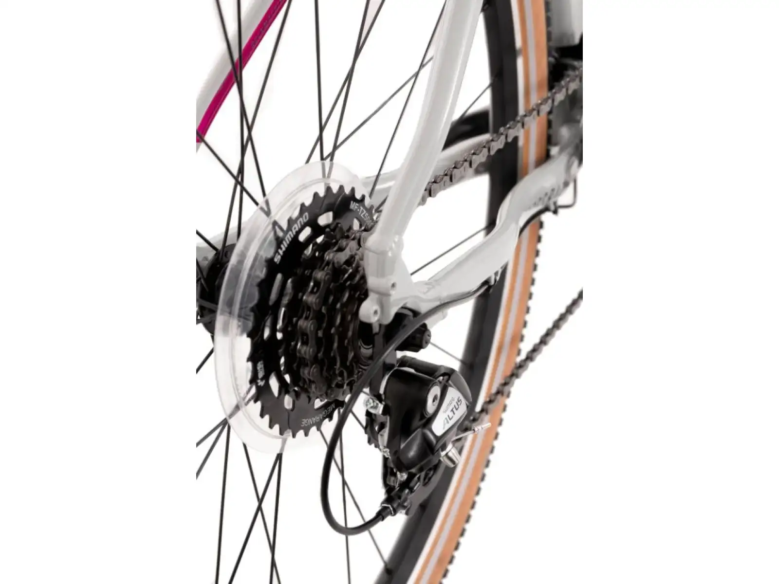 Rock Machine CrossRide 100 Lady glänzendes Hellgrau/Dunkelgrau Trekkingrad
