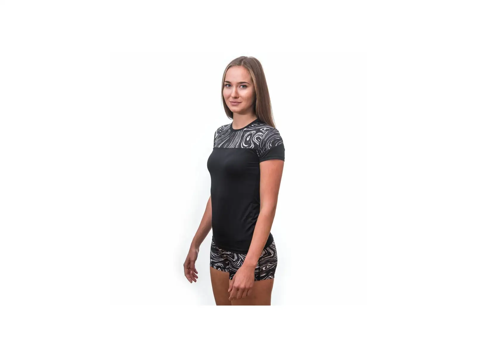 Sensor Coolmax Impress Damen T-Shirt Kurzarm schwarz/sea