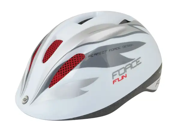 Force Fun Streifen Kinderhelm weiß/rot